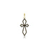 Dominique Cohen delicate art deco cross with hinge bail<br>in black diamonds and 18k yellow gold <span class='visuallyhidden'>Text, call 323-404-2959 for shopping help.</span>